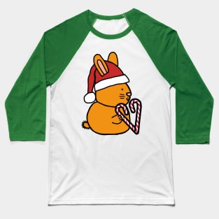 Christmas Bunny Rabbit Candy Cane Heart Baseball T-Shirt